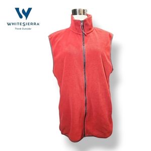 White Sierra Red Fleece Vest